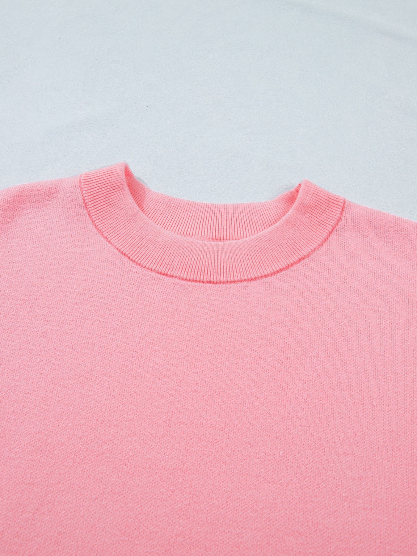 Scalloped Hem 3/4 Sleeve Sweater Top