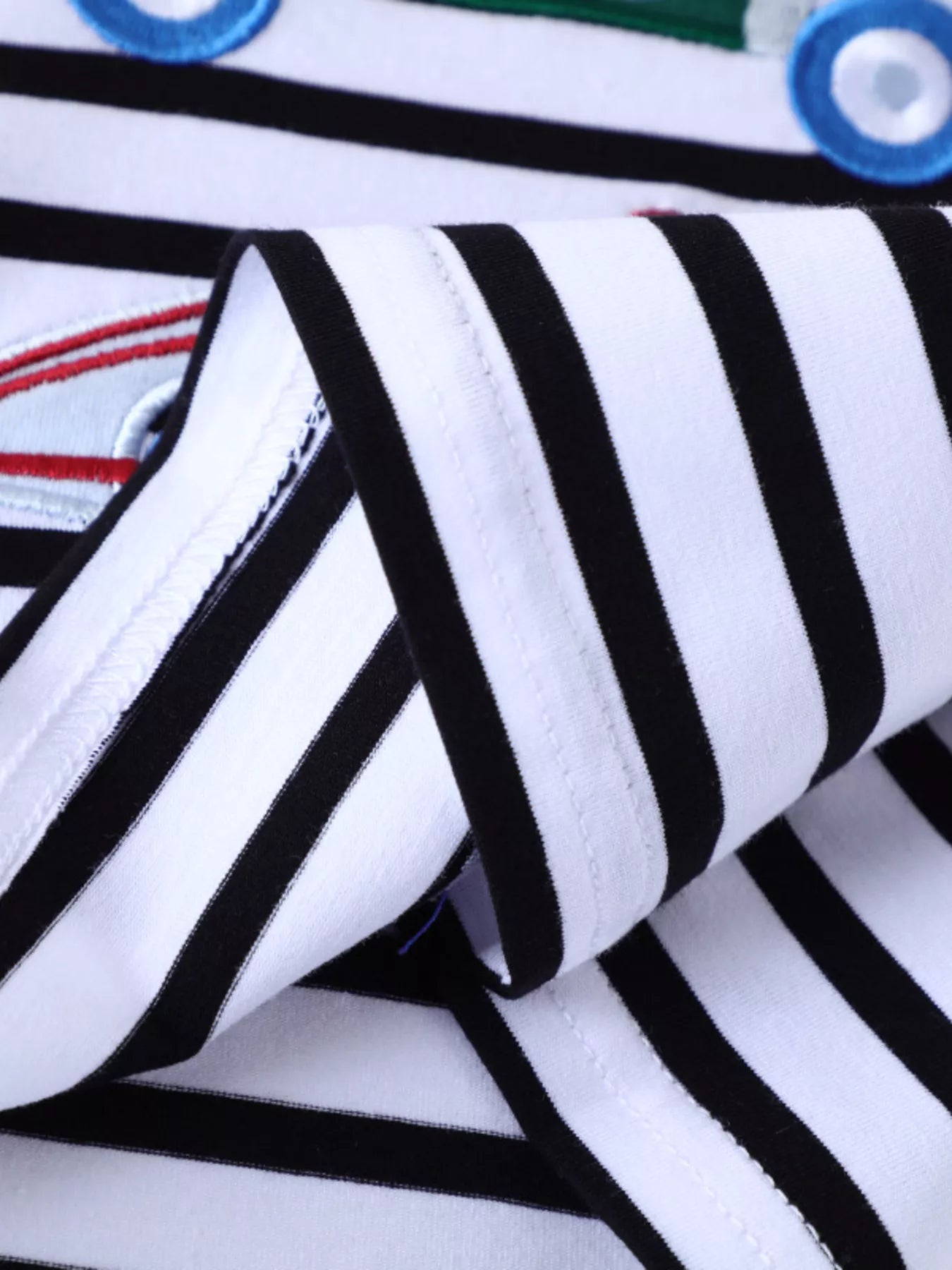 Children's Racing Car Embroidered Striped Long Sleeve T-Shirt