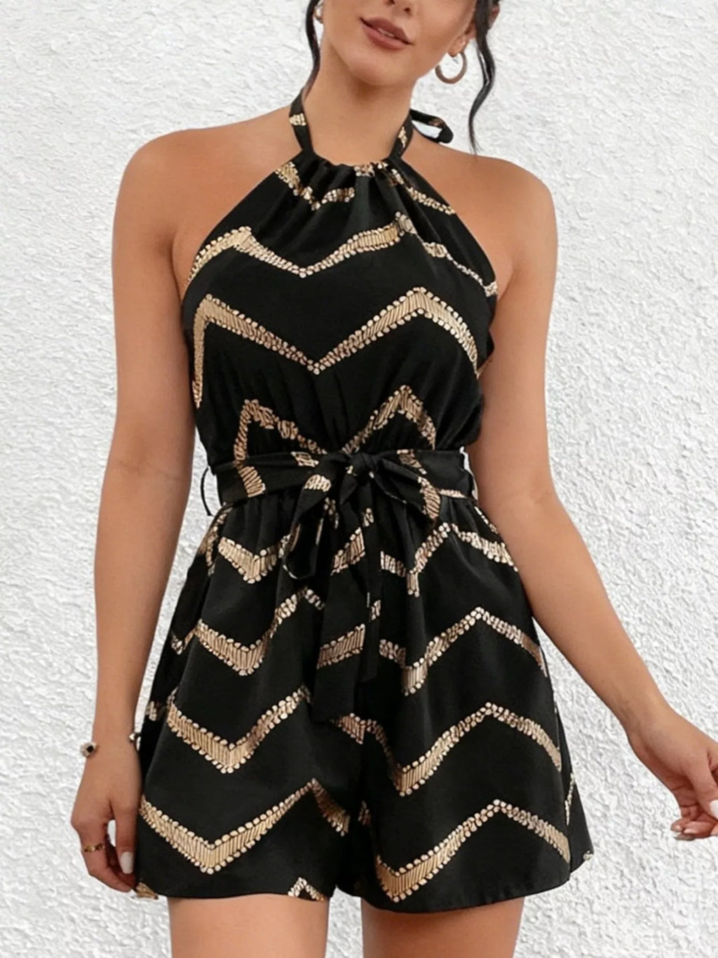 Chevron Halter Neck Romper