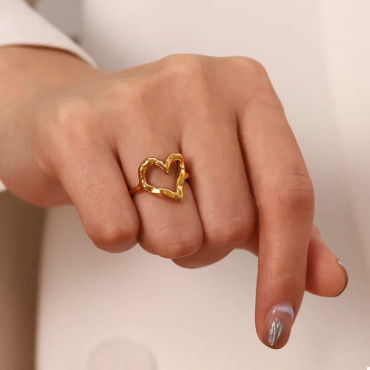 18K Gold-Plated Heart Ring