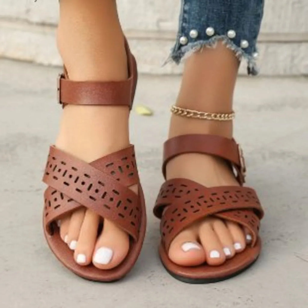 Crisscross Strap Flats Sandals