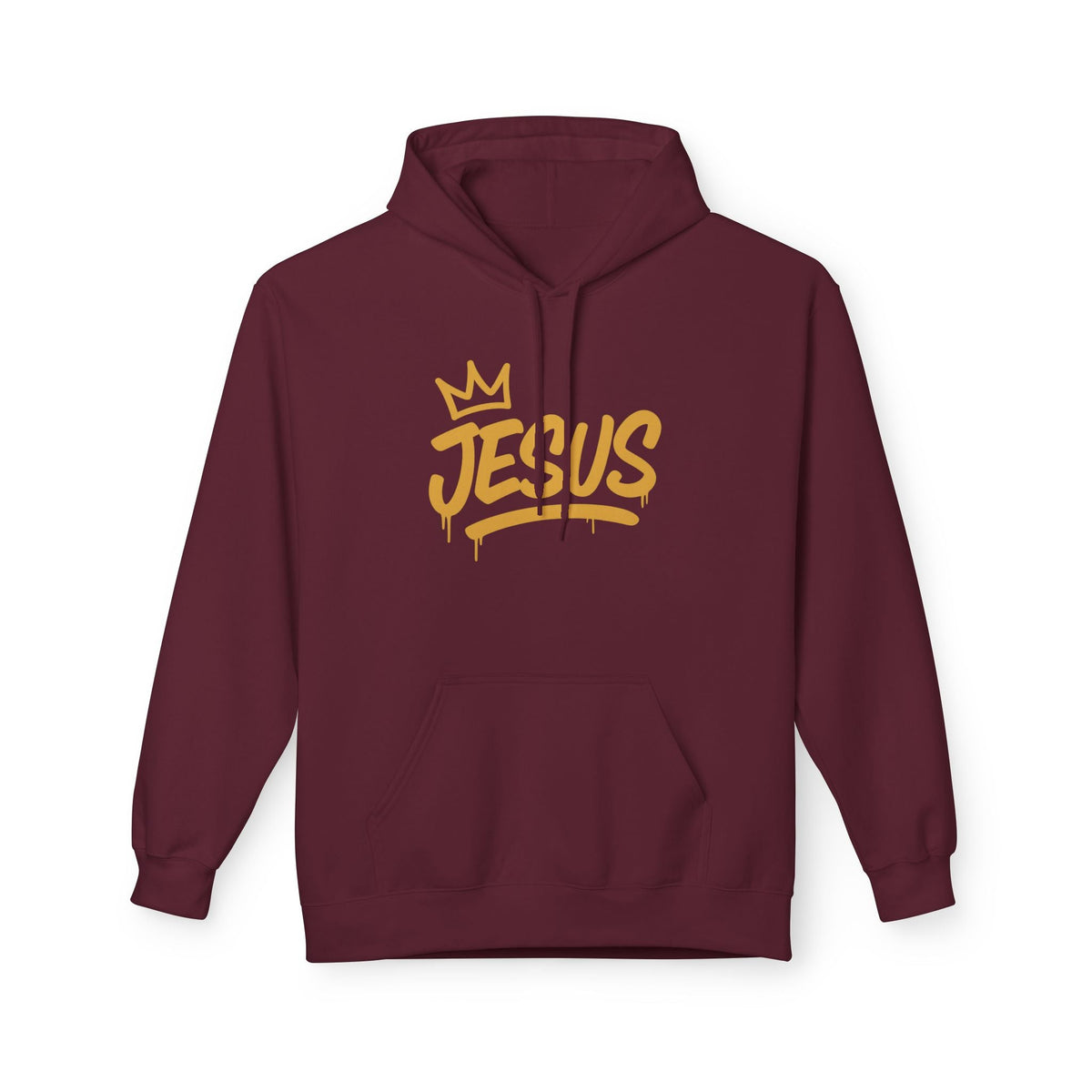 Jesus Crown Hoodie — Gold Script Inspirational Pullover