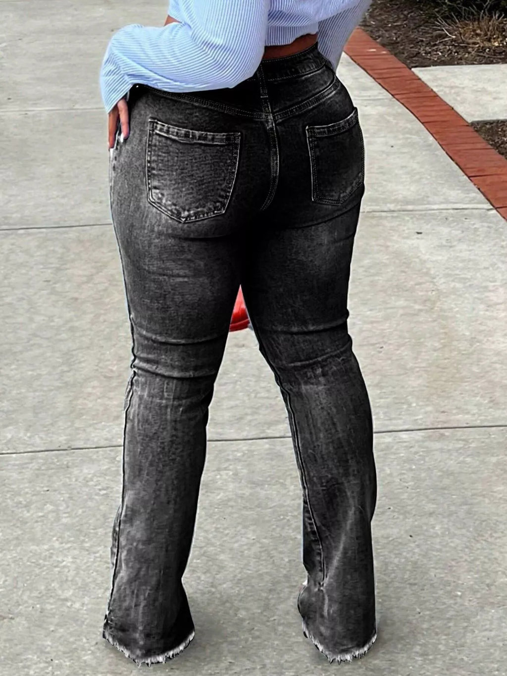 Ripped Knee Flare Jeans