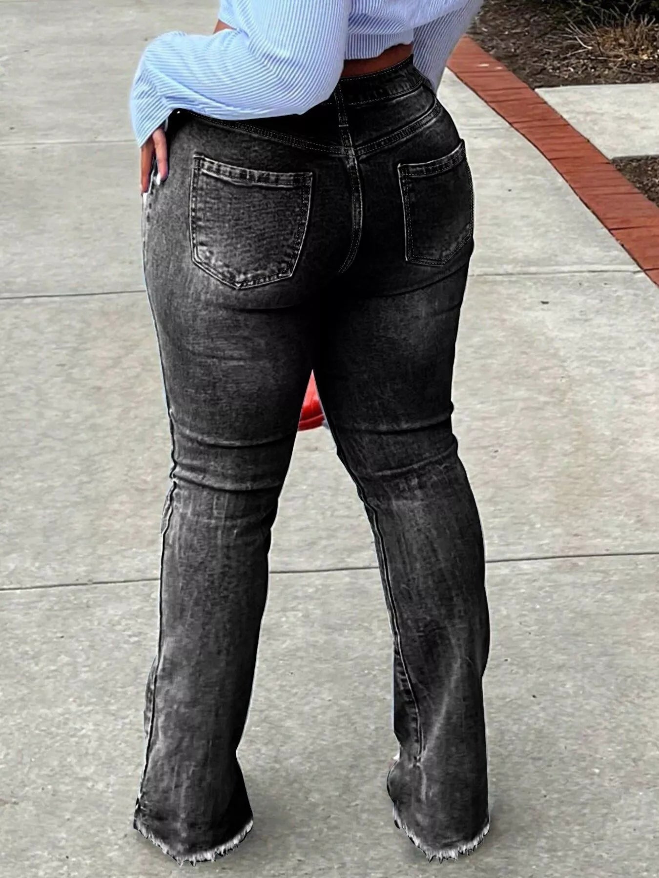 Ripped Knee Flare Jeans