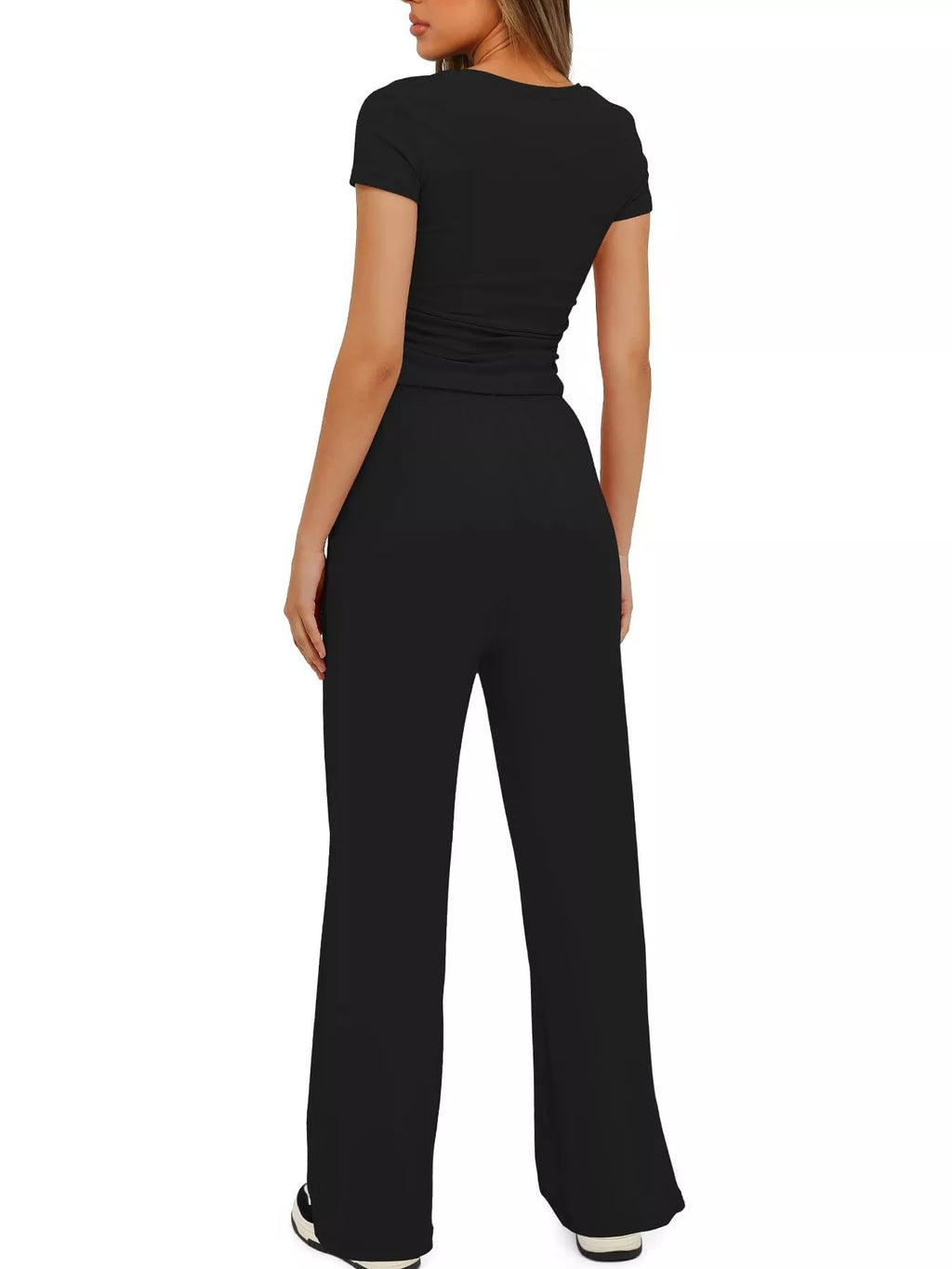 Short Sleeve Top and Drawstring Pants Set