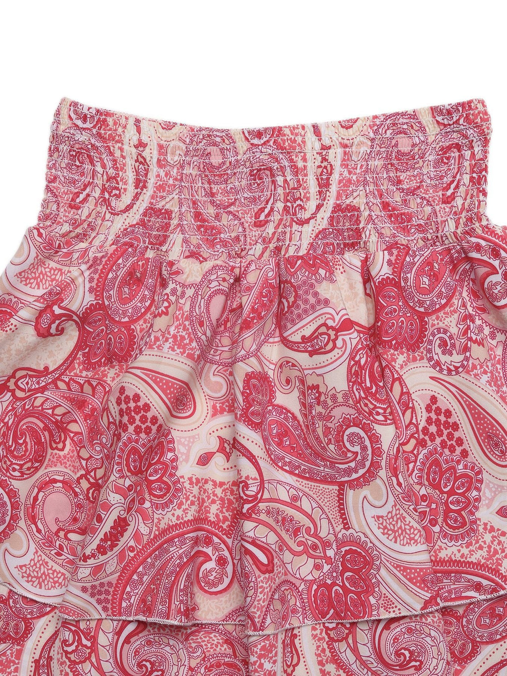 Paisley Print Tube Top and Ruffle Mini Skirt Set