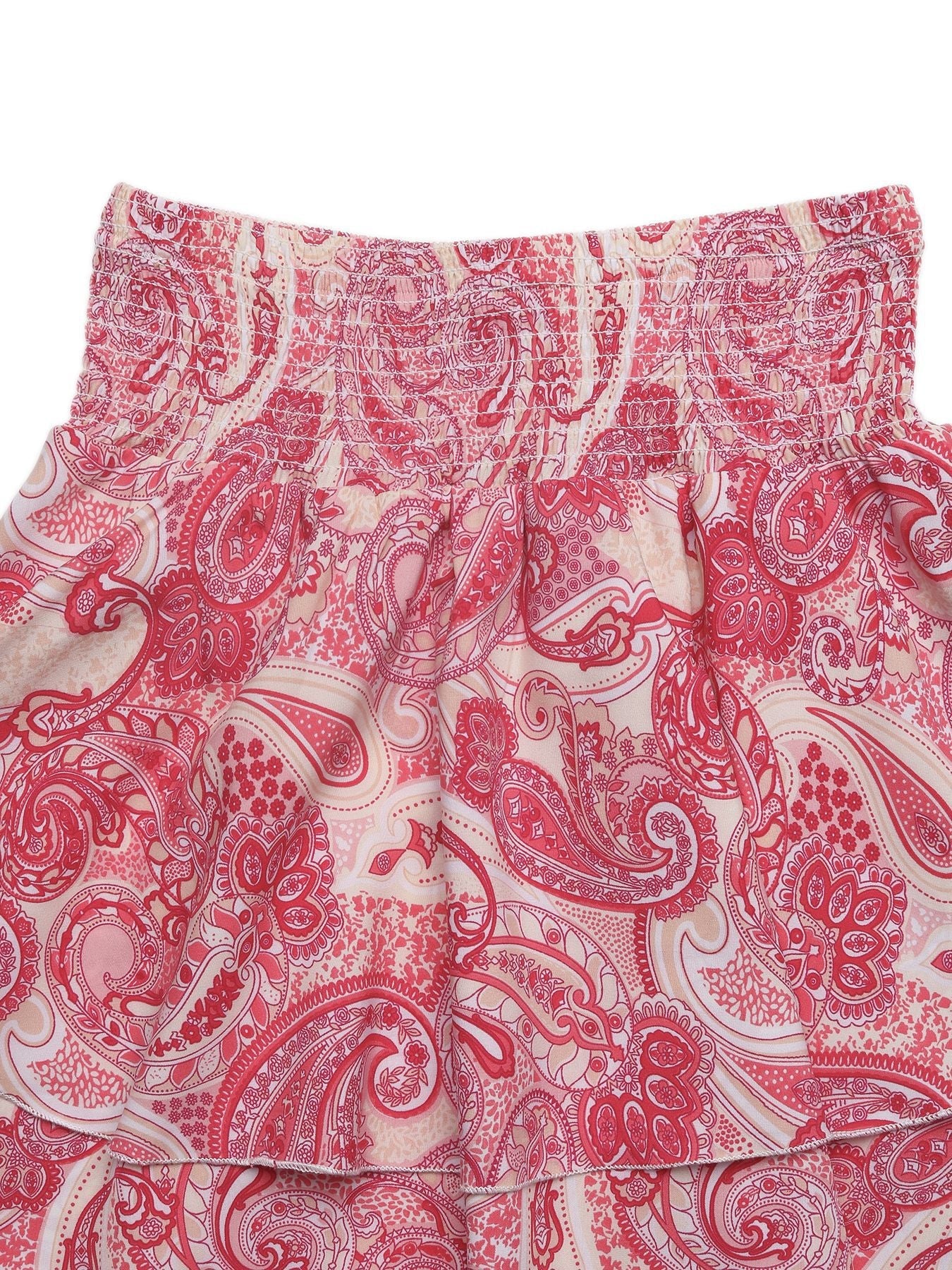 Paisley Print Tube Top and Ruffle Mini Skirt Set