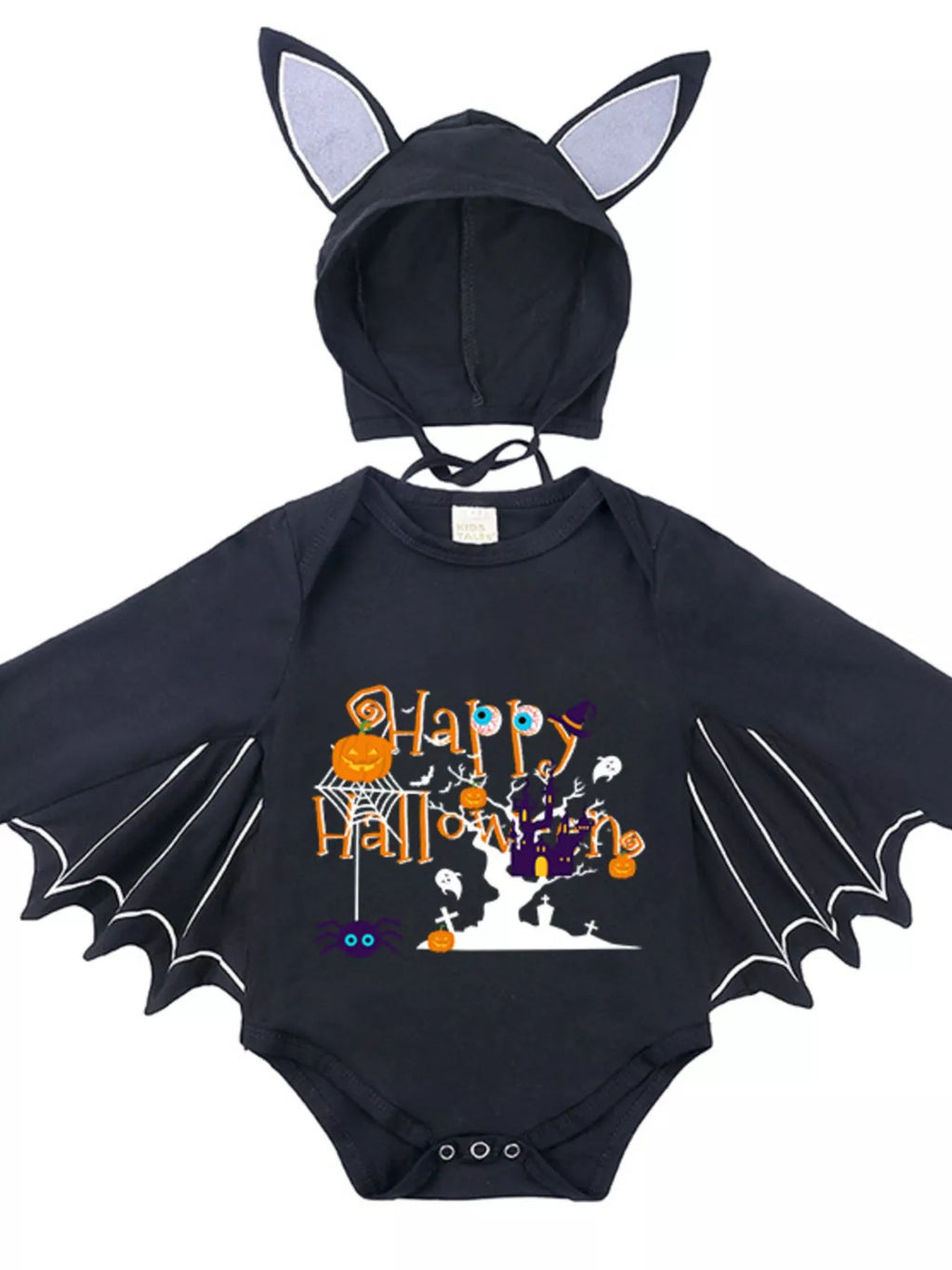 Children's Halloween Bat Bodysuit & Hat Costume Set