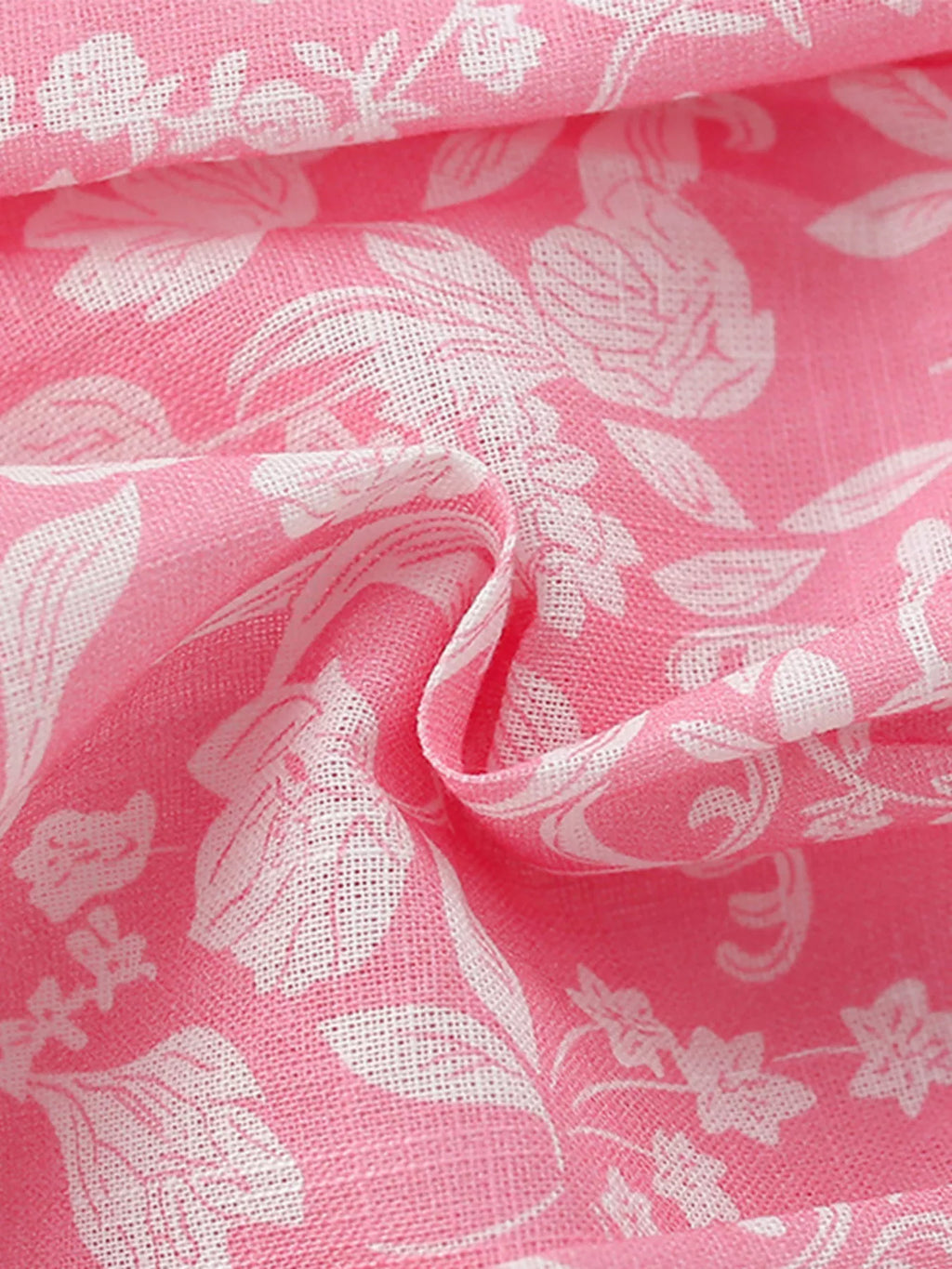 Children's Floral Print Button-Front Casual Dress