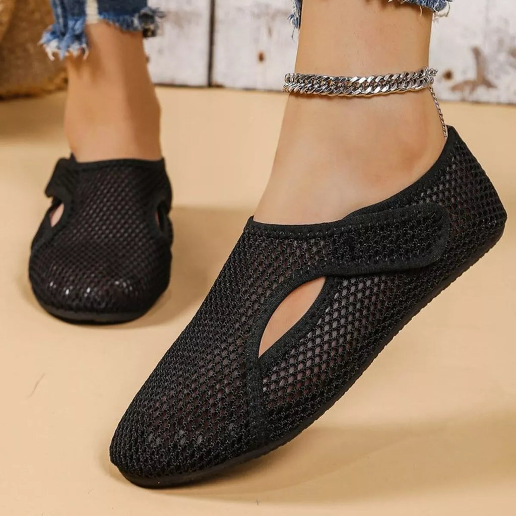 Mesh Round Toe Slip-Ons