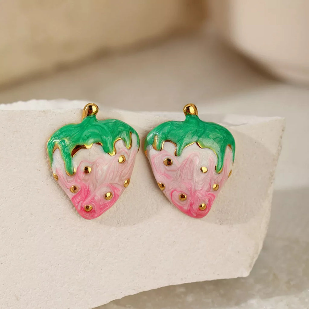 Colorful Strawberry Stud Earrings