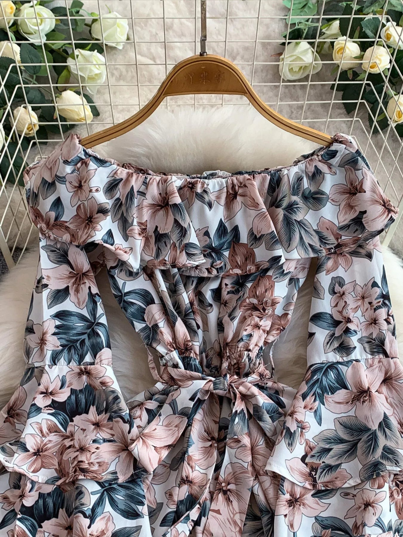 Off-Shoulder Flounce Sleeve Romper