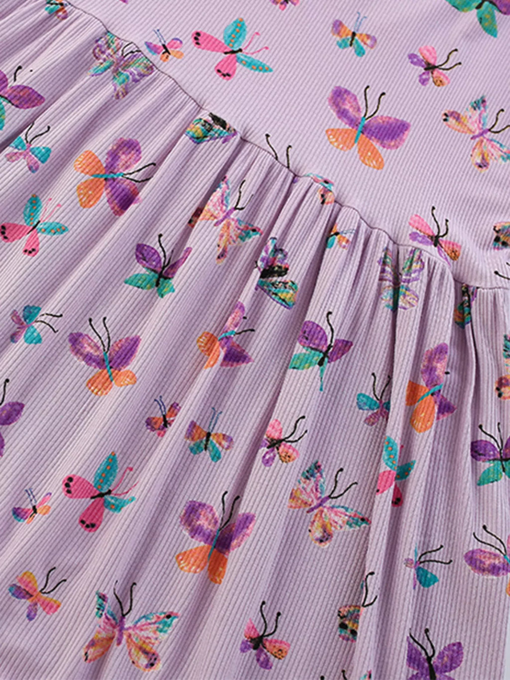 Children's Butterfly Print Casual Short Sleeve Dress