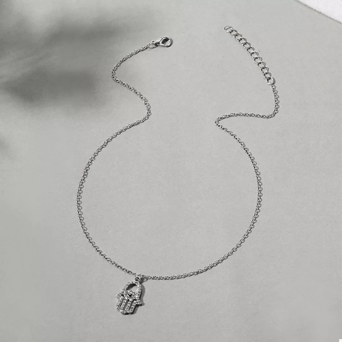 Zinc Alloy Rhinestone Evil Eye Necklace