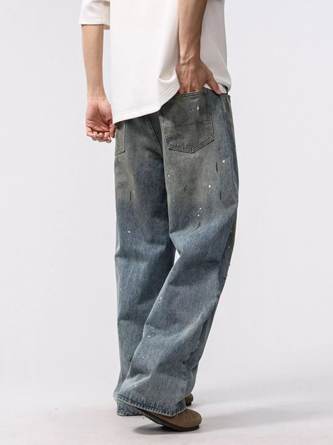 Men's Washed Loose Fit Jeans