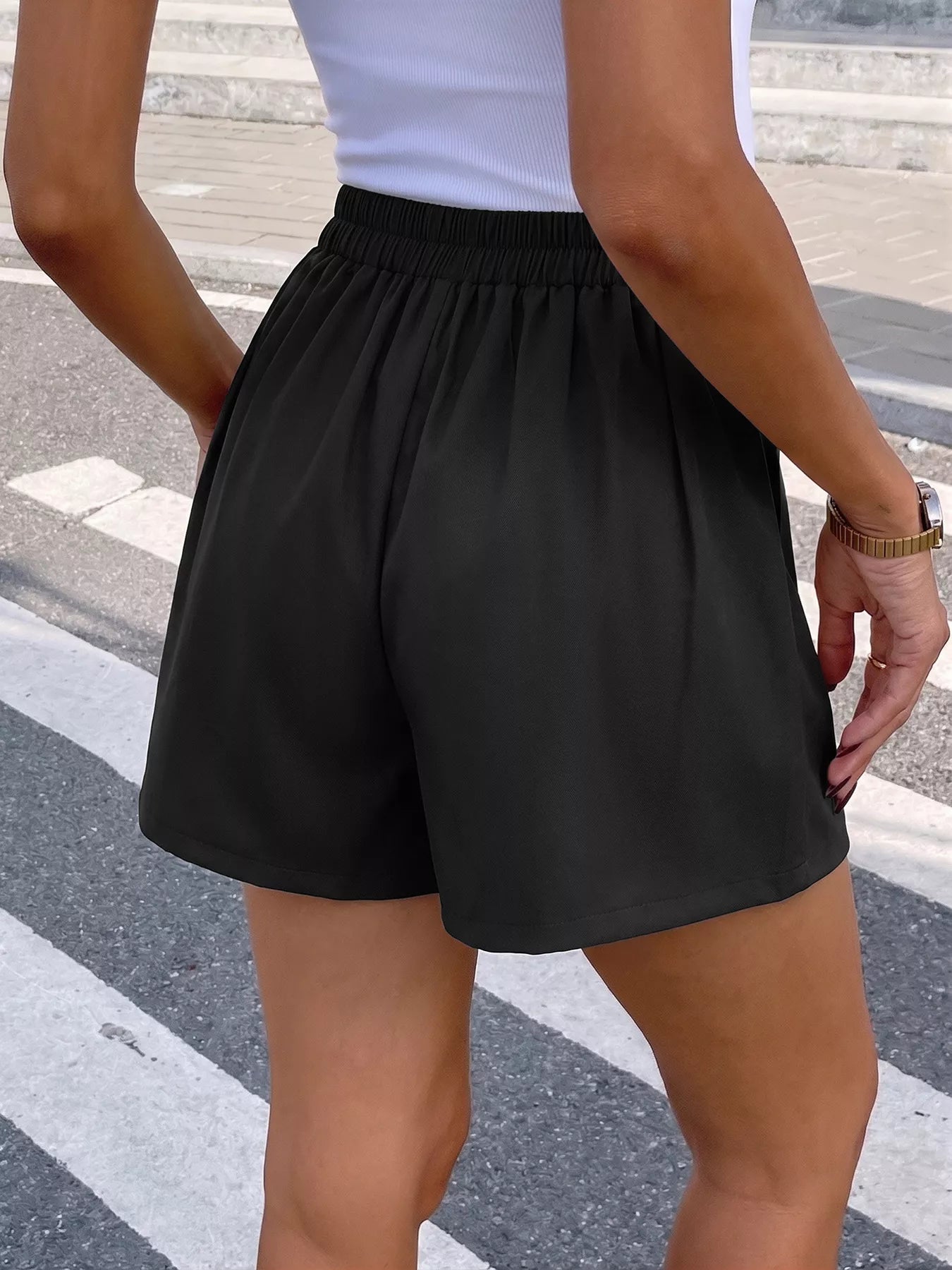High Waist Pleated Shorts