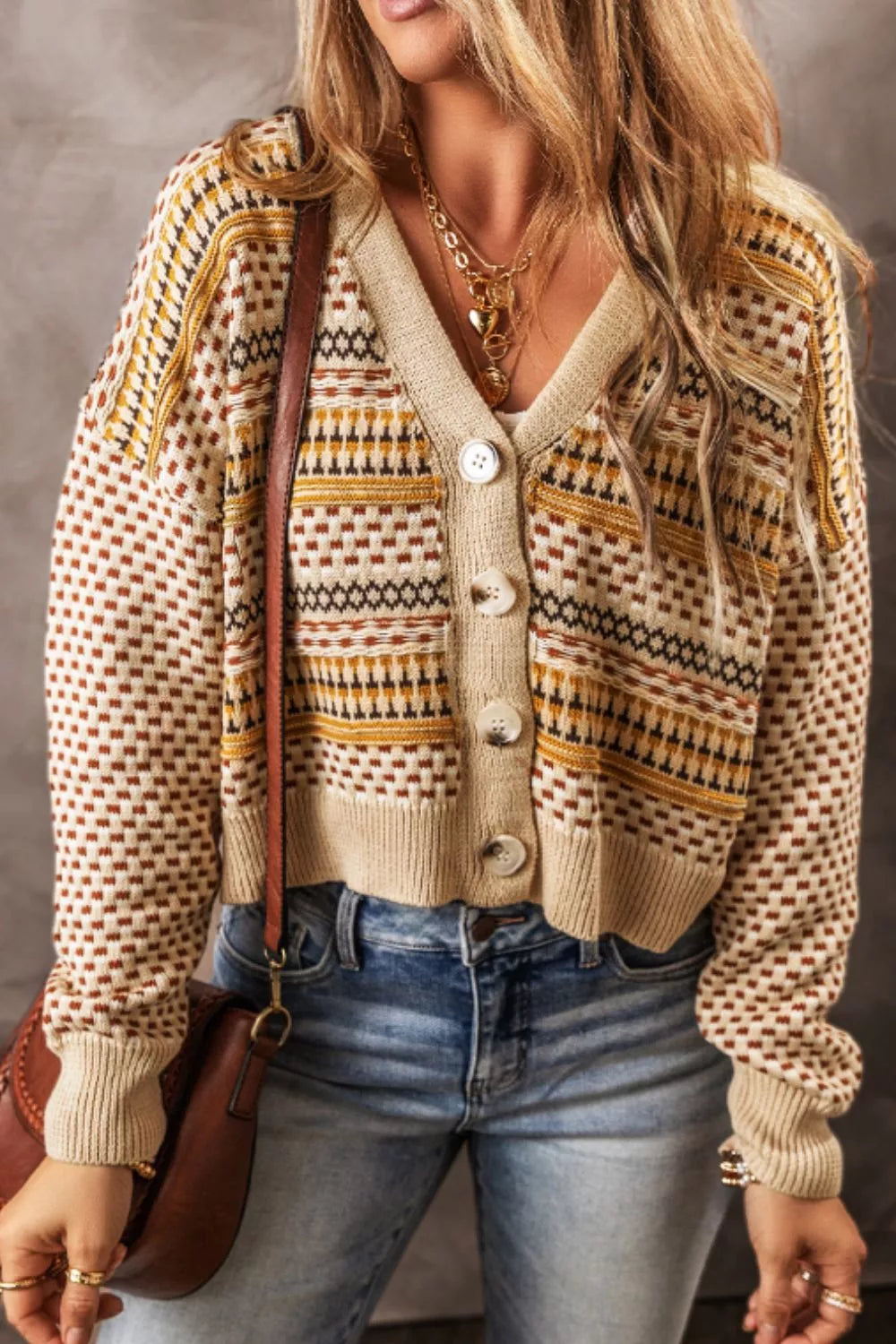 Button Down Long Sleeve Cardigan