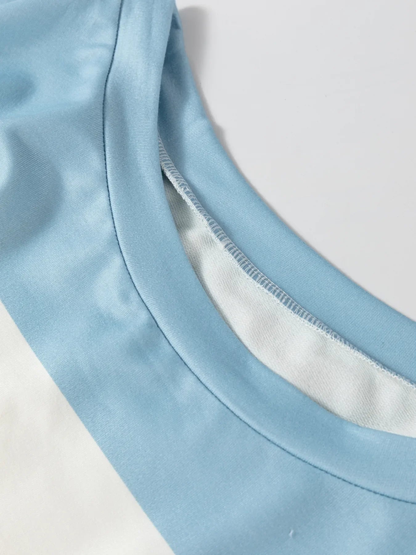 Color Block Drop Shoulder Long Sleeve Top