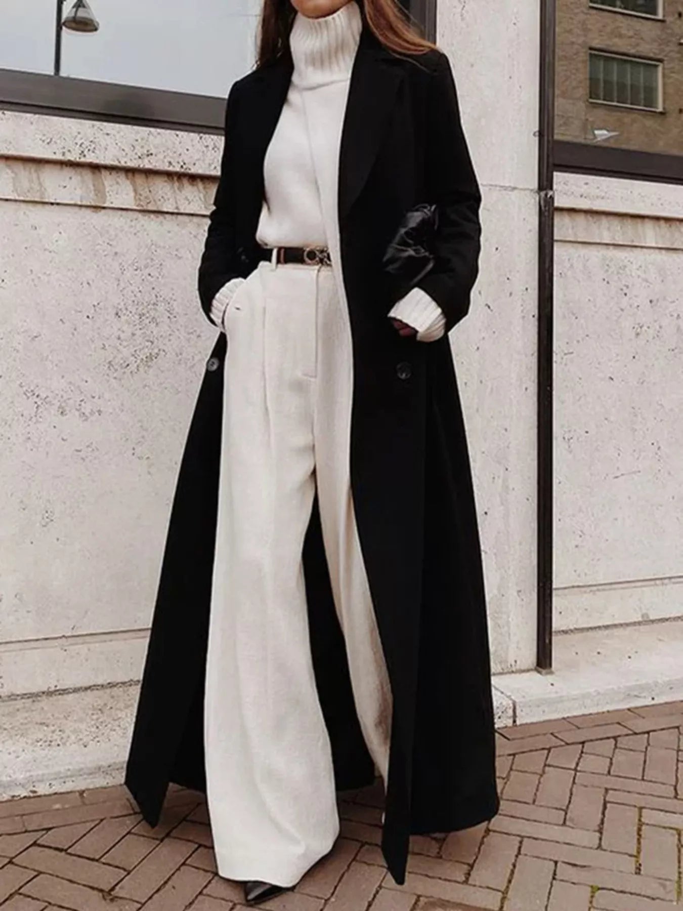 Double-Breasted Longline Overcoat