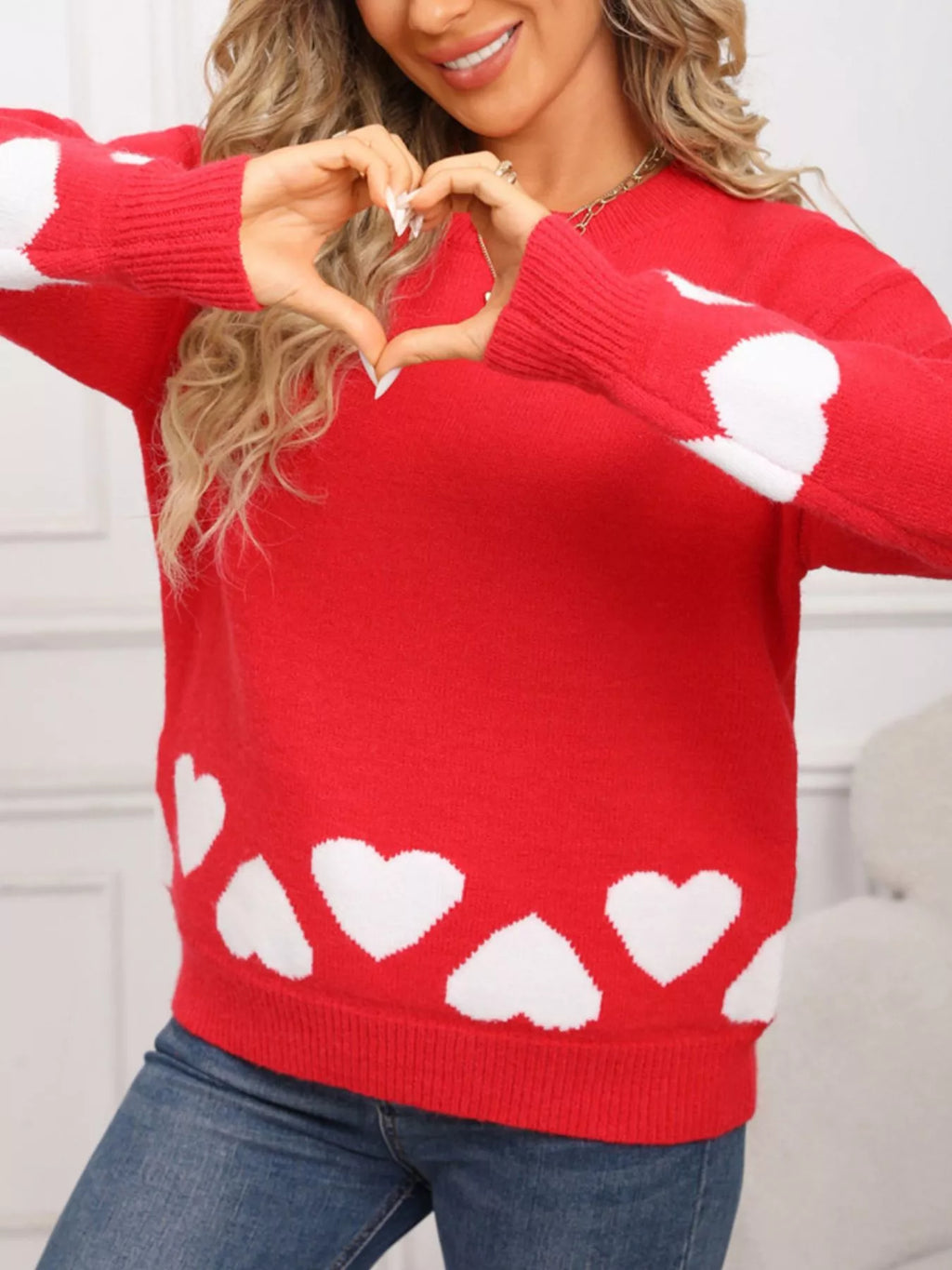 Valentine's Day Heart Crew Neck Sweater