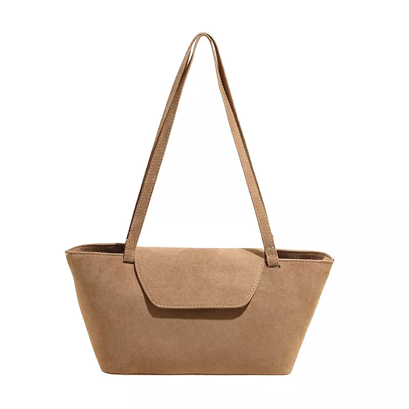 Minimalist Flap Decor Suede Bag