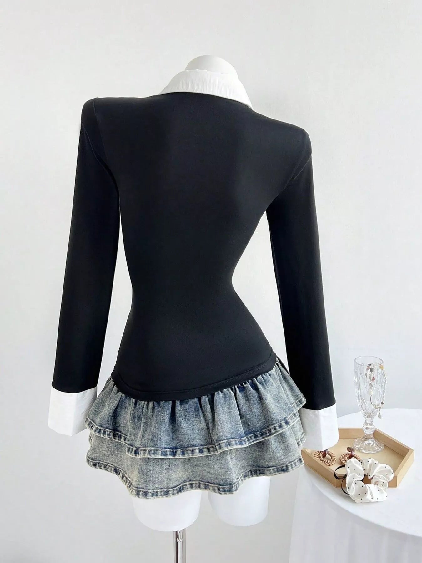 Long Sleeve Polo Collar Slim Fit T-Shirt