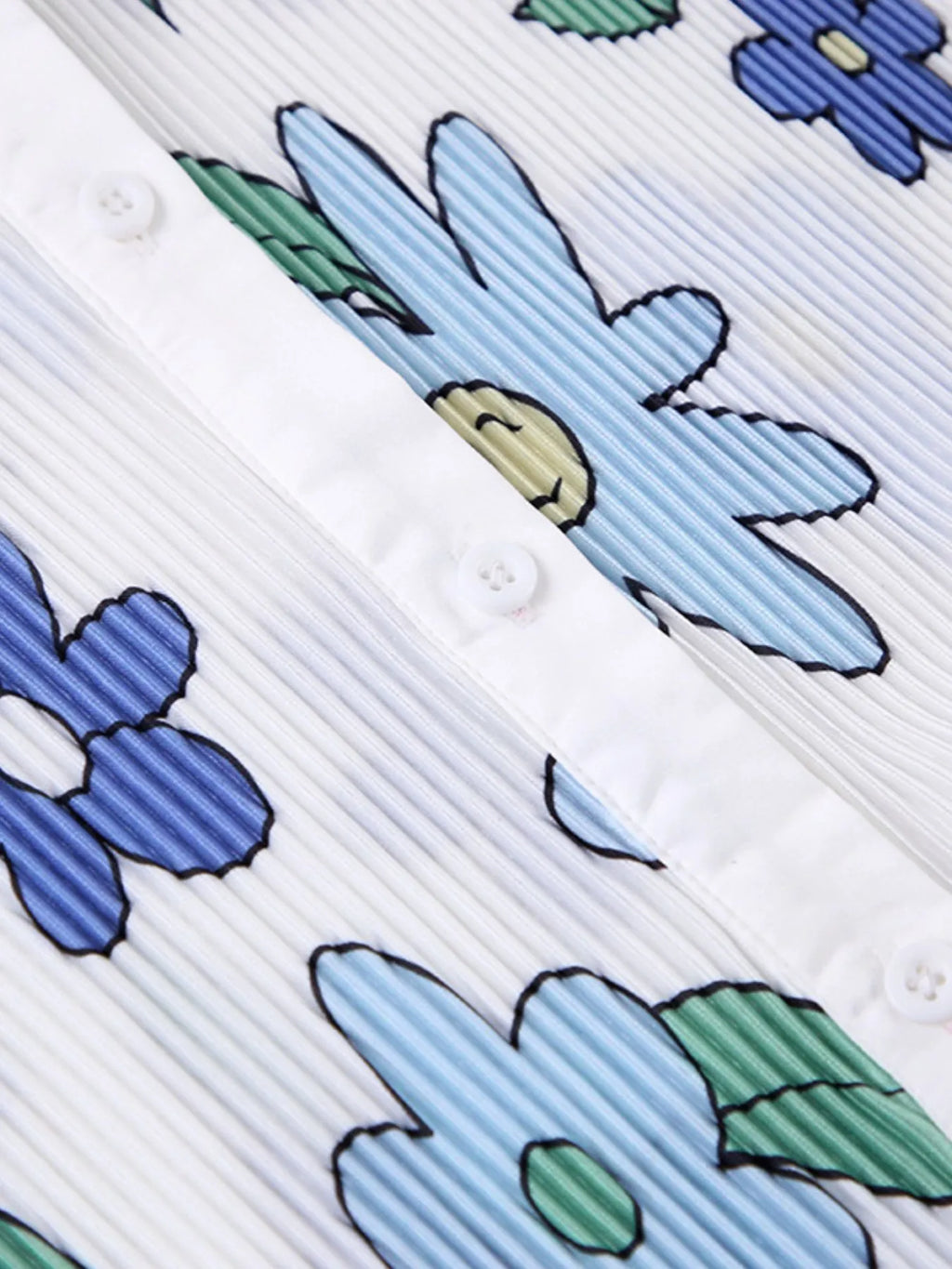 Printed Button Up Shirt and Pants Set
