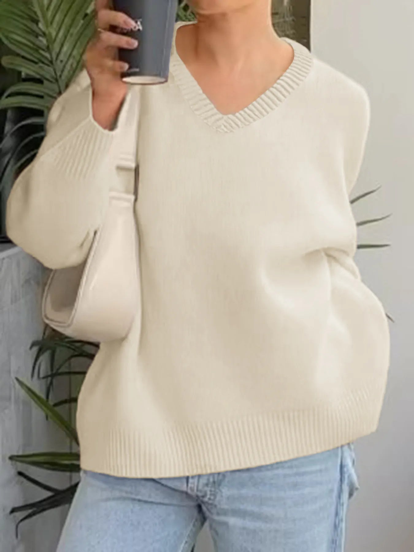 V-Neck Long Sleeve Sweater