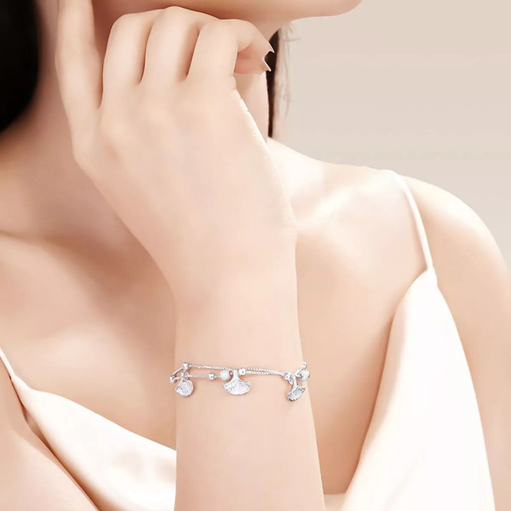 Double Layer Ginkgo Leaf Bracelet