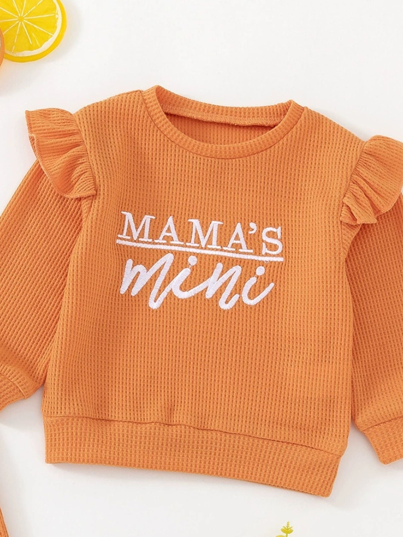 Children's Letter Ruffled Trim Top and Pants Set