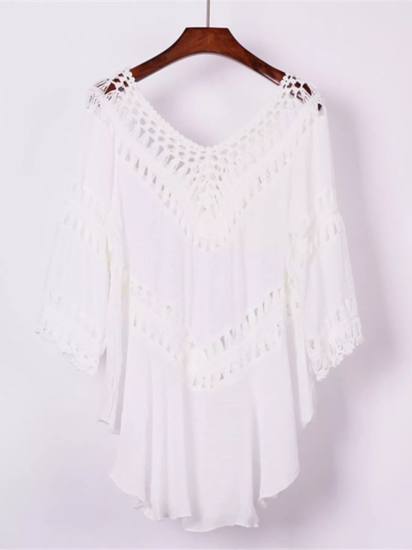 Crochet Trimmed Flowy Cover Up Dress