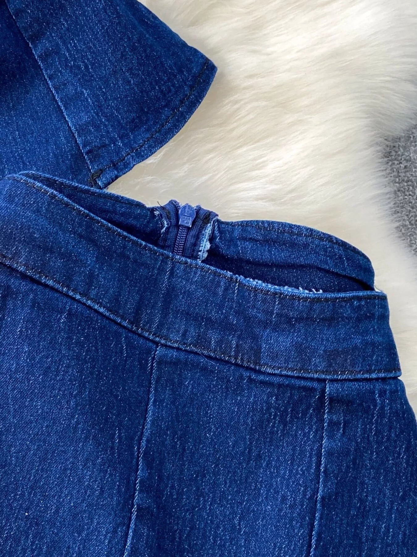 Button Detail Vest and Flare Jeans Denim Set