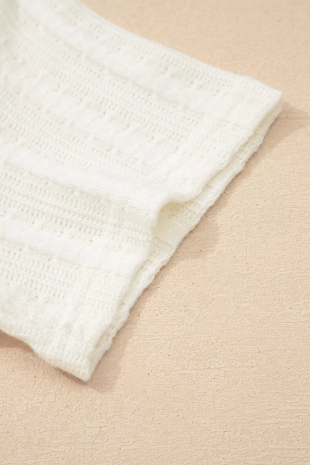 Ribbed Knit Button Detail V-Neck T-Shirt