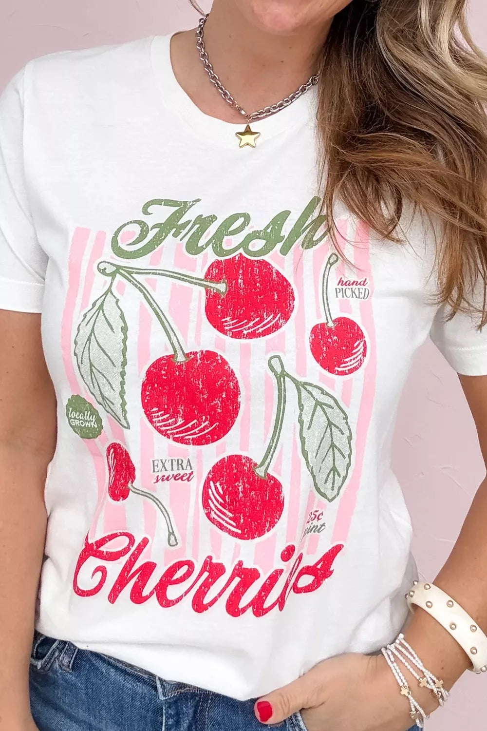 Fresh Cherries Graphic Oversized T-Shirt