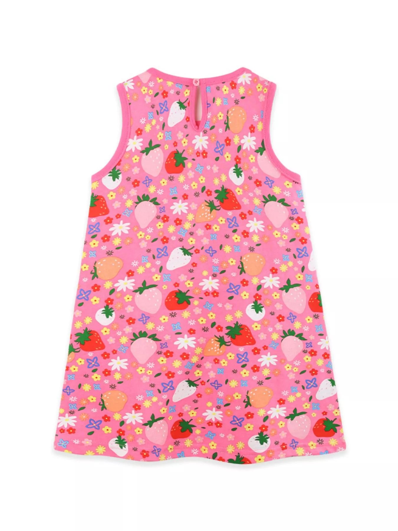 Children's Embroidered Strawberry Print Sleeveless Dress