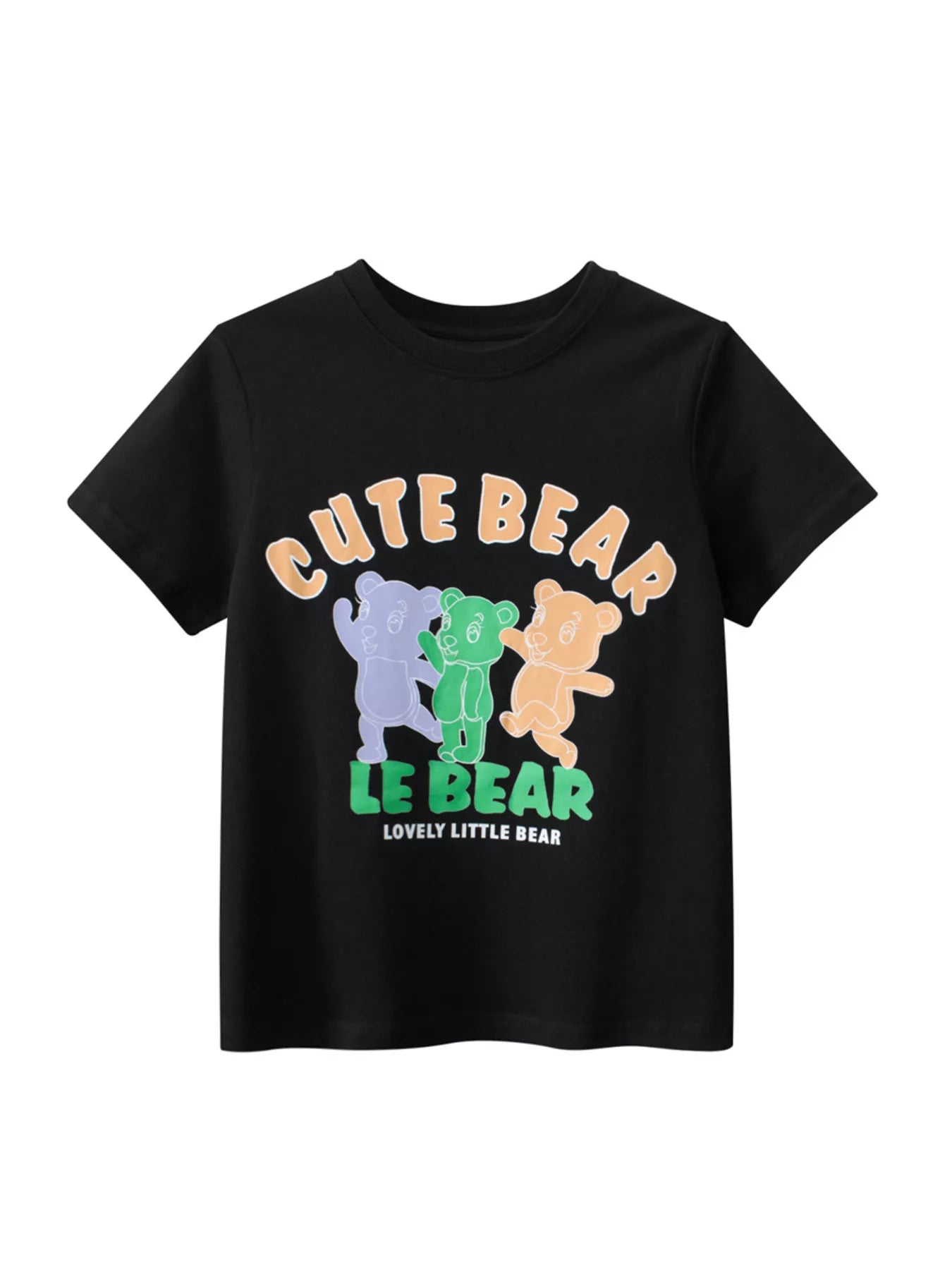 Children's Bear Graphic Short Sleeve T-Shirt