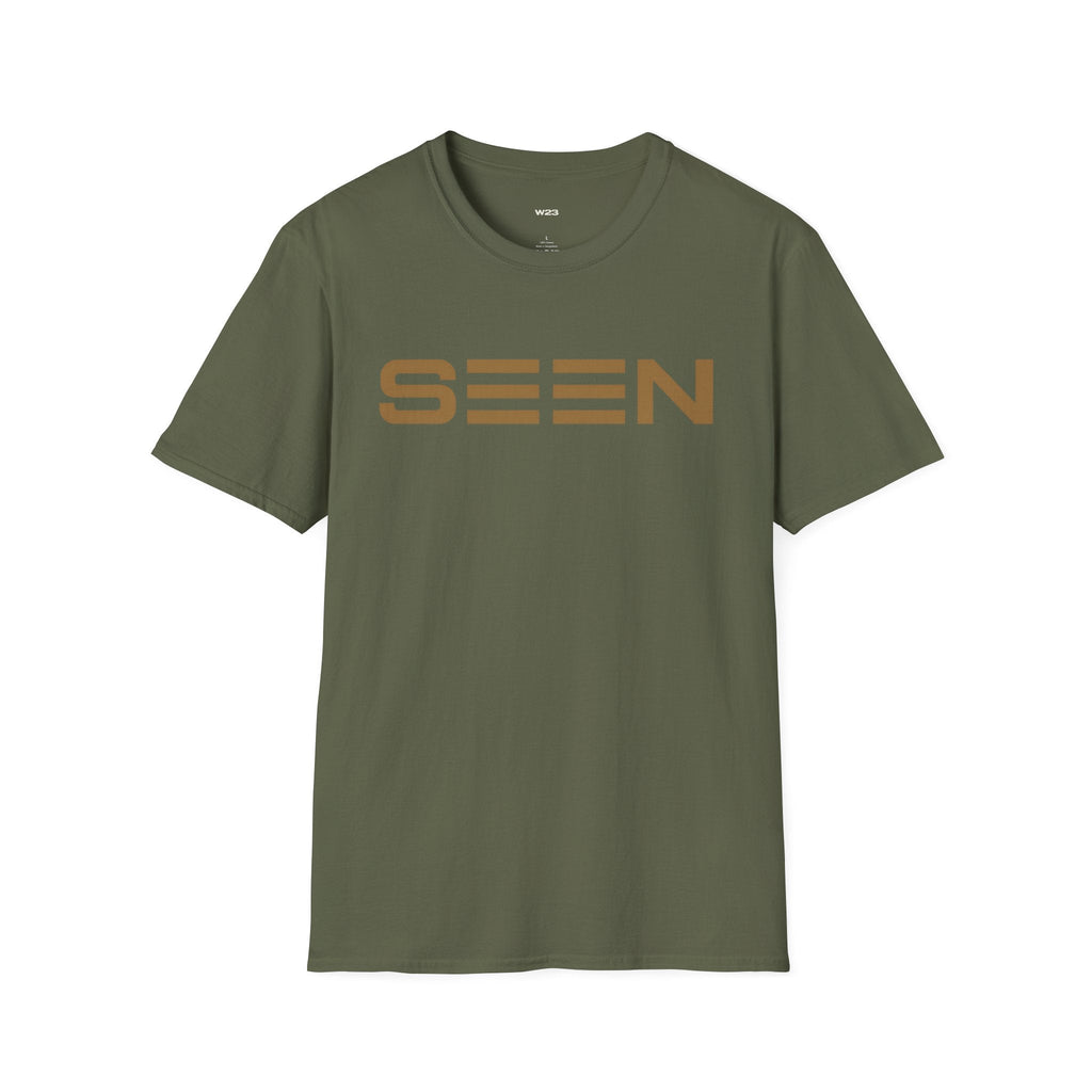 SEEN. Graphic Tee — Bold Retro Stripe Logo