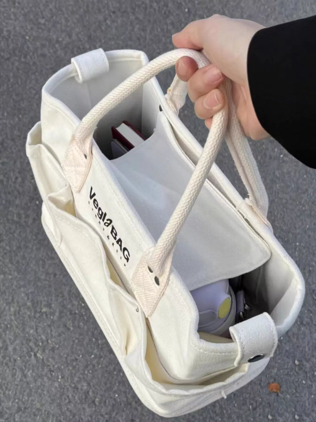 Multi Pockets Canvas Handbag