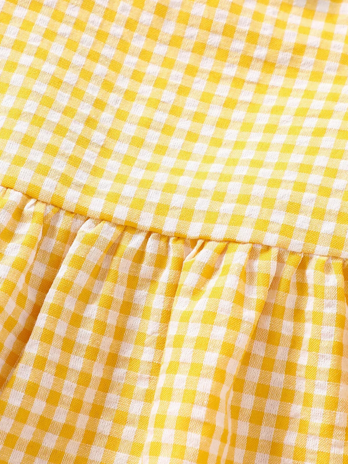 Children's Gingham Ruffle Trim Sleeveless Top & Pants Set