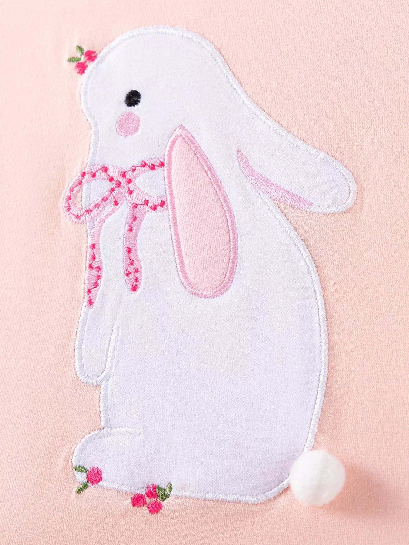 Children's Bunny Embroidered Top & Capri Leggings Set