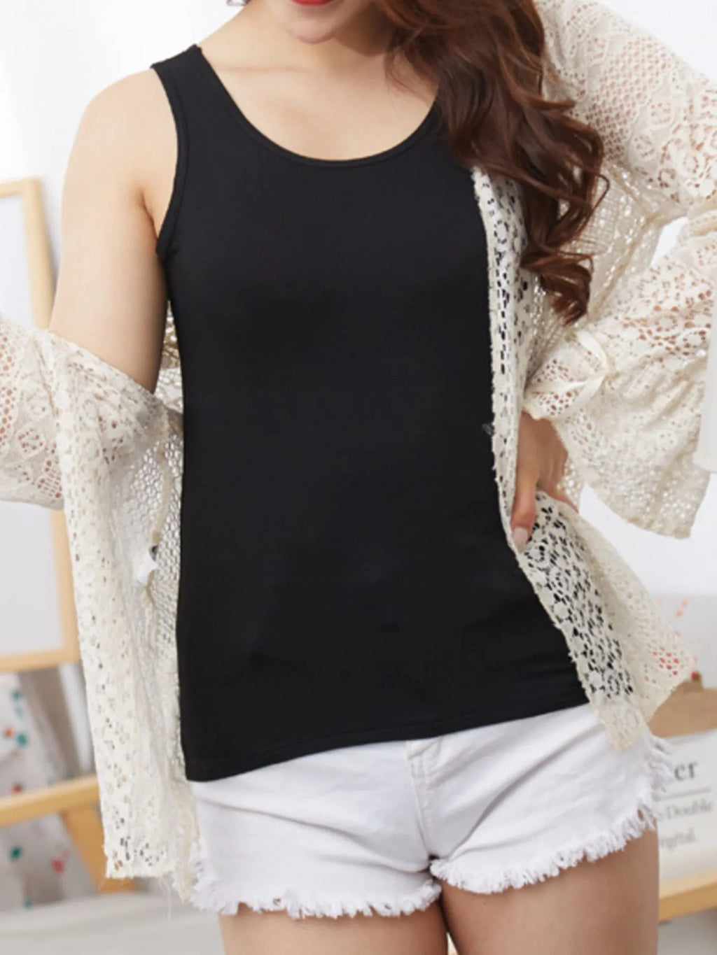 Full Size Scoop Neck Wide Strap Tank Plus Size
