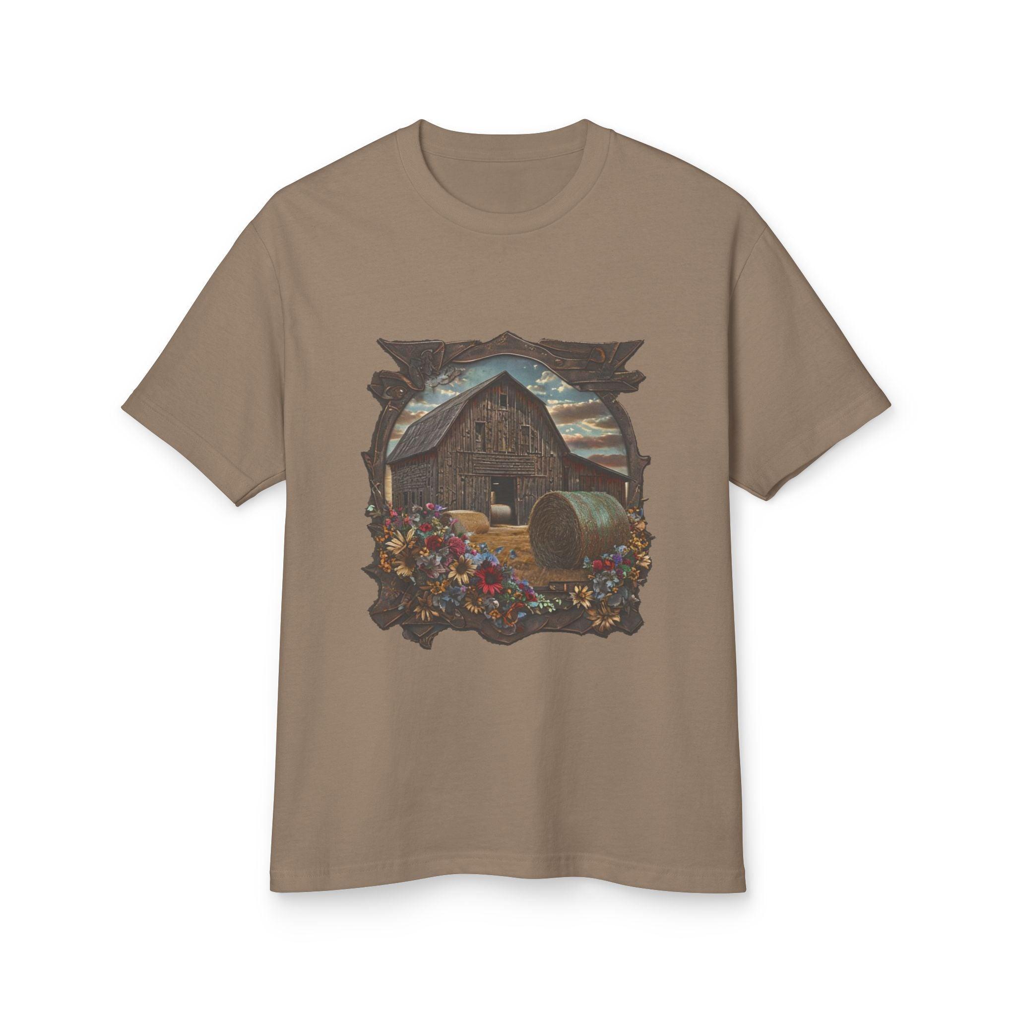 Weathered Barn and Wildflowers Tee