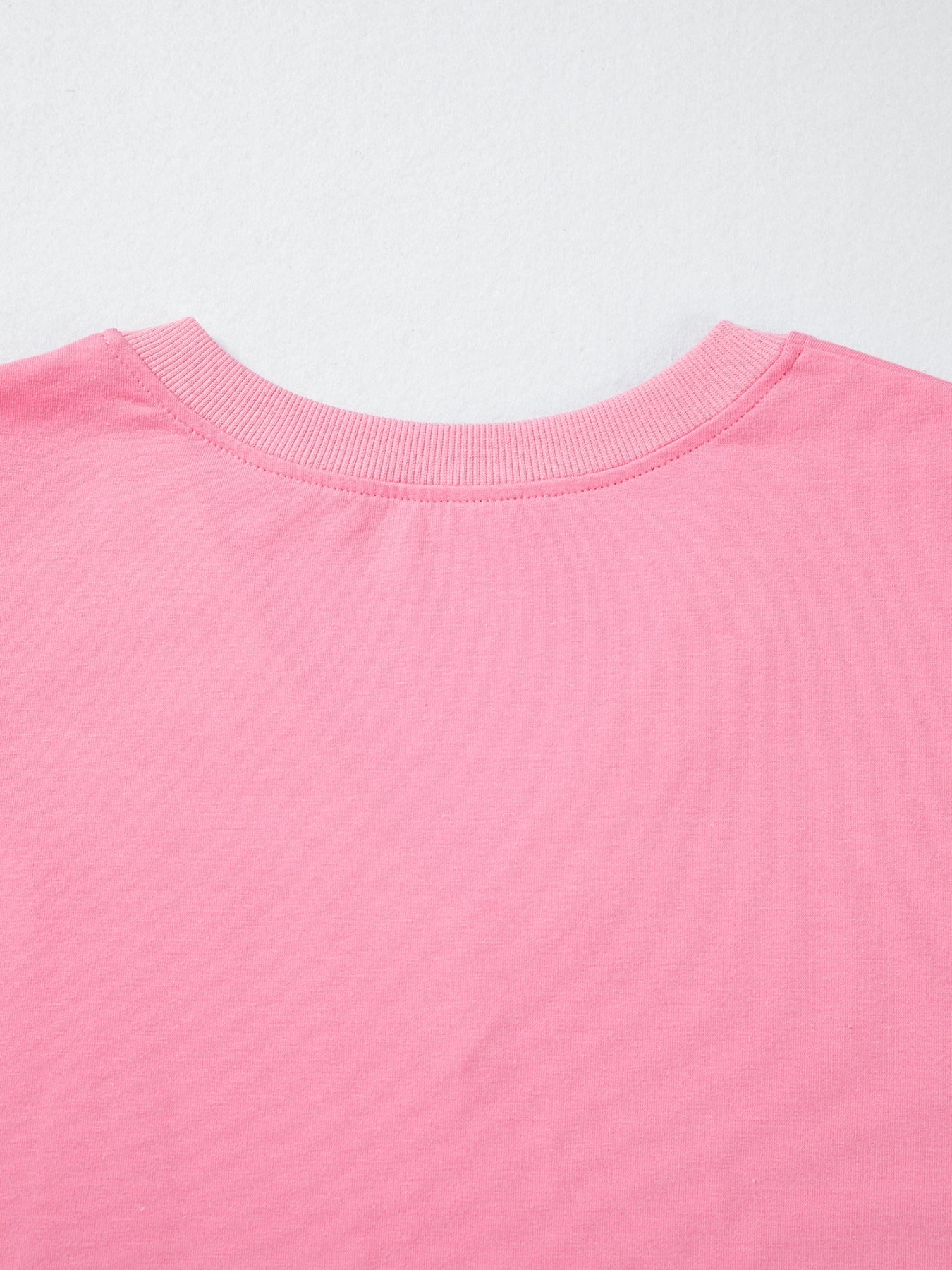 Solid Color V Neck Short Puff Sleeve Blouse
