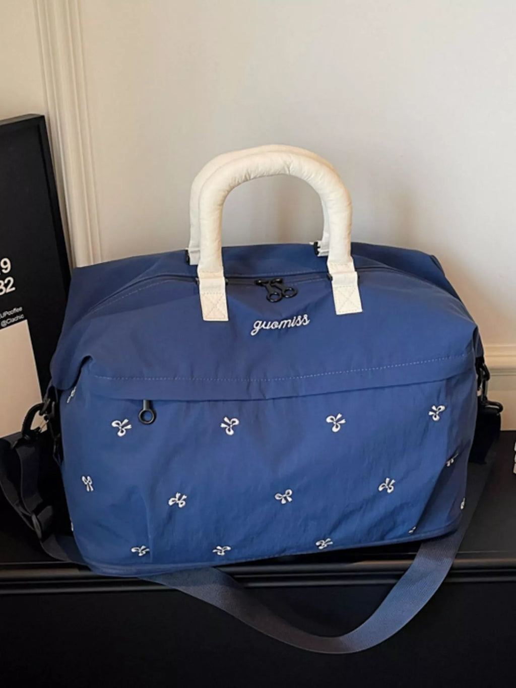 Bow Embroidered Travel Bag