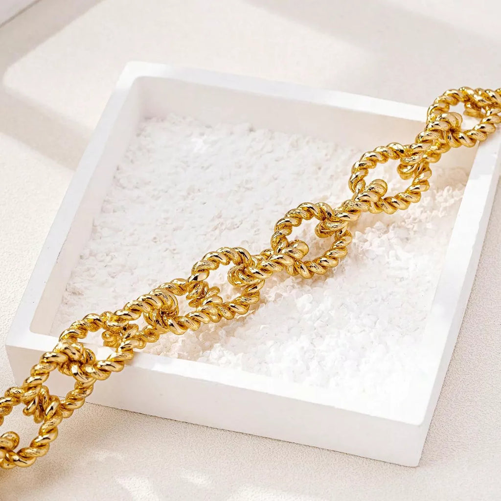 18K Gold-Plated Alloy Twisted Necklace