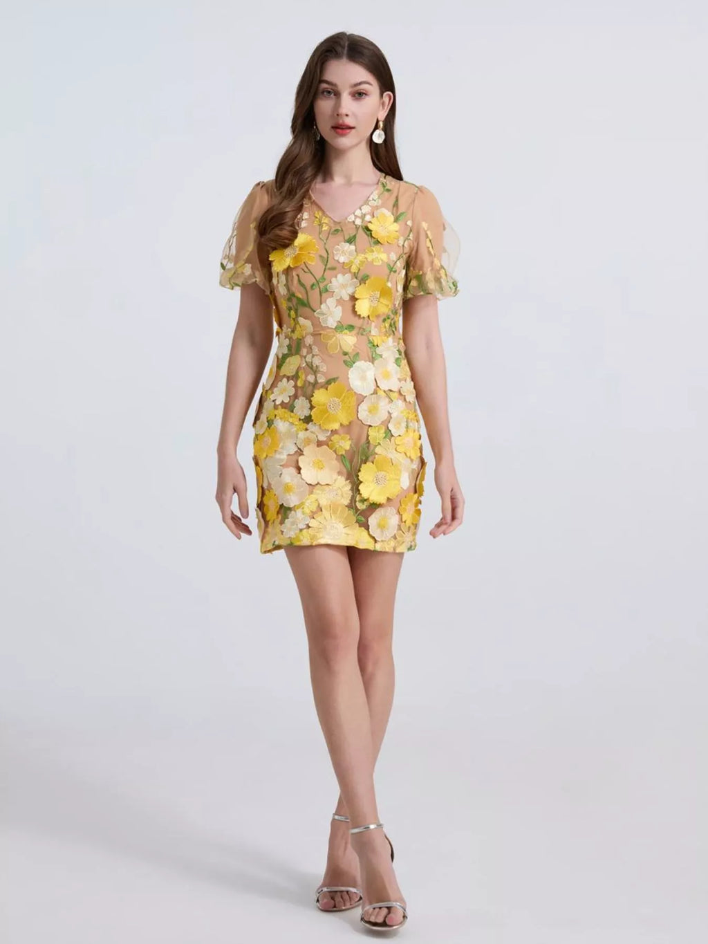 Floral Puff Sleeve Mini Dress
