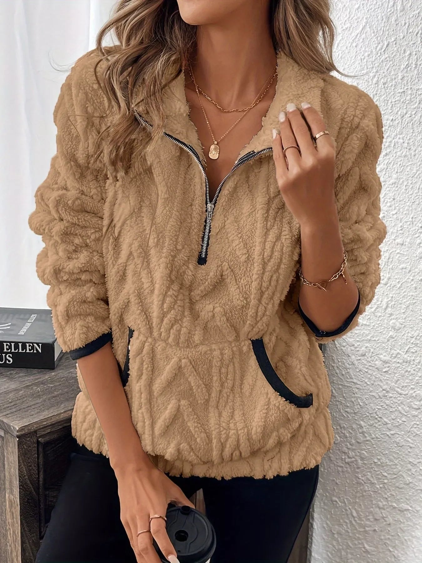 Cozy Sherpa Half Zip Sweatshirt