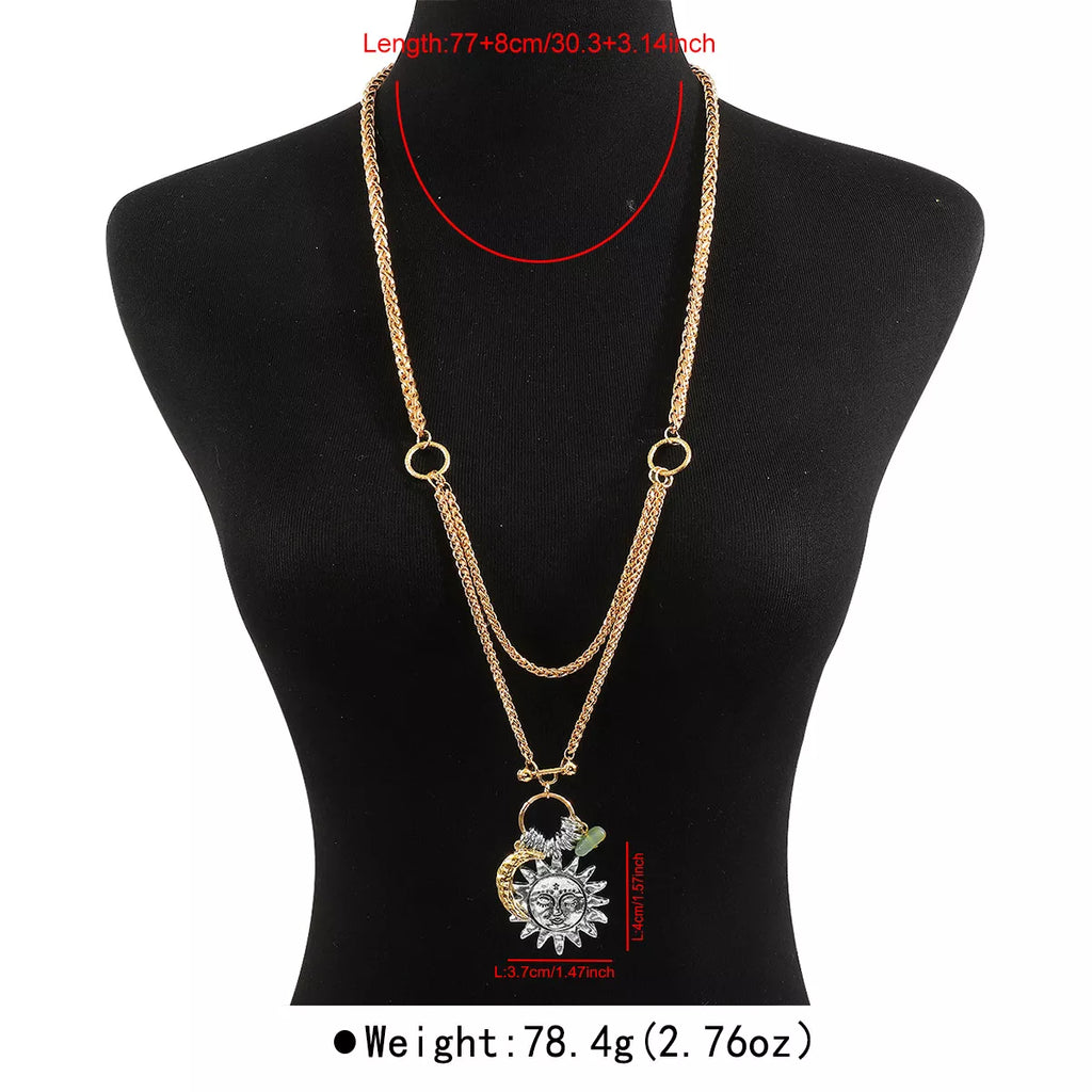 Moon & Sun Pendant Necklace