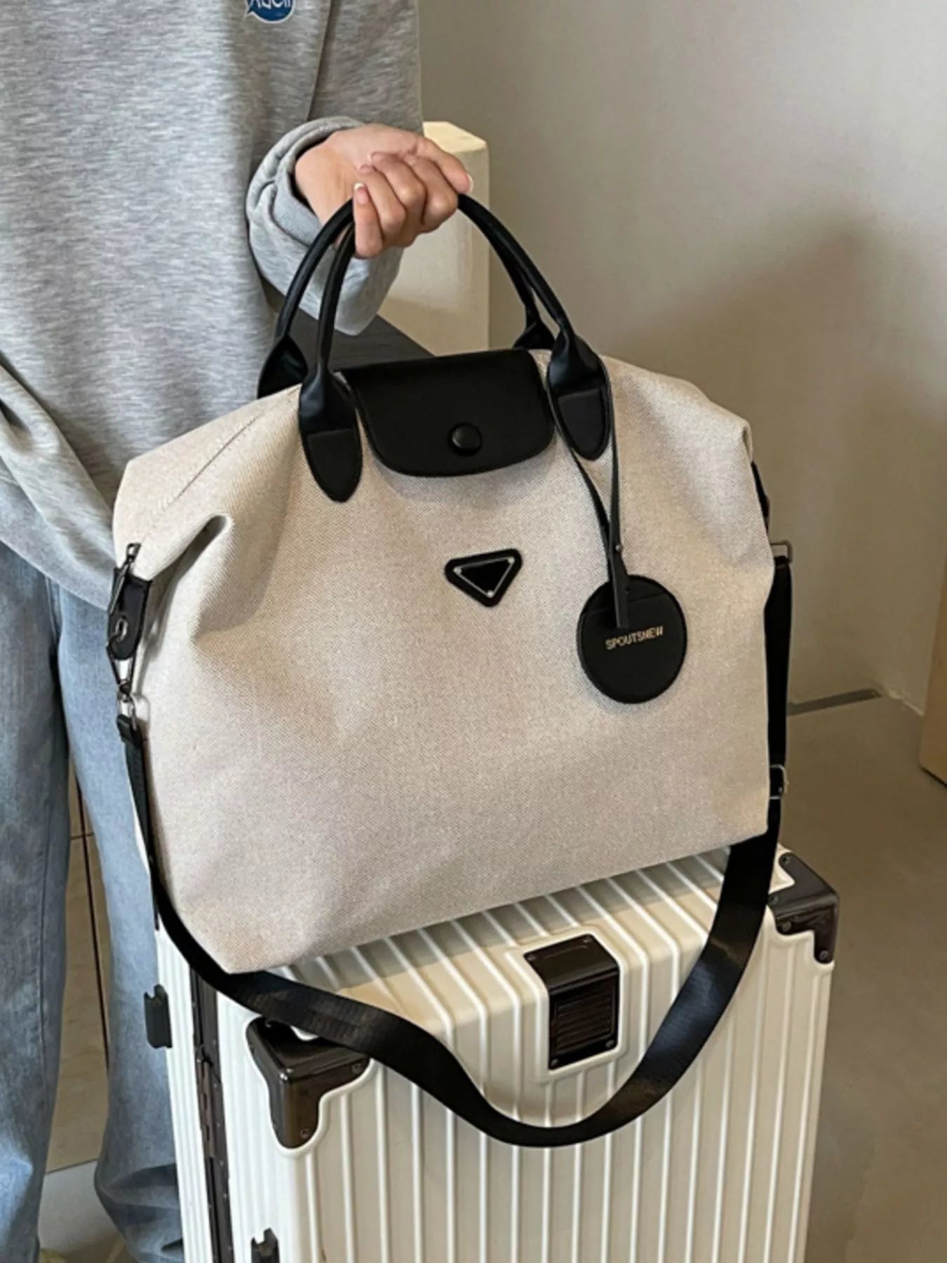 Canvas Travel Bag with Detachable Strap
