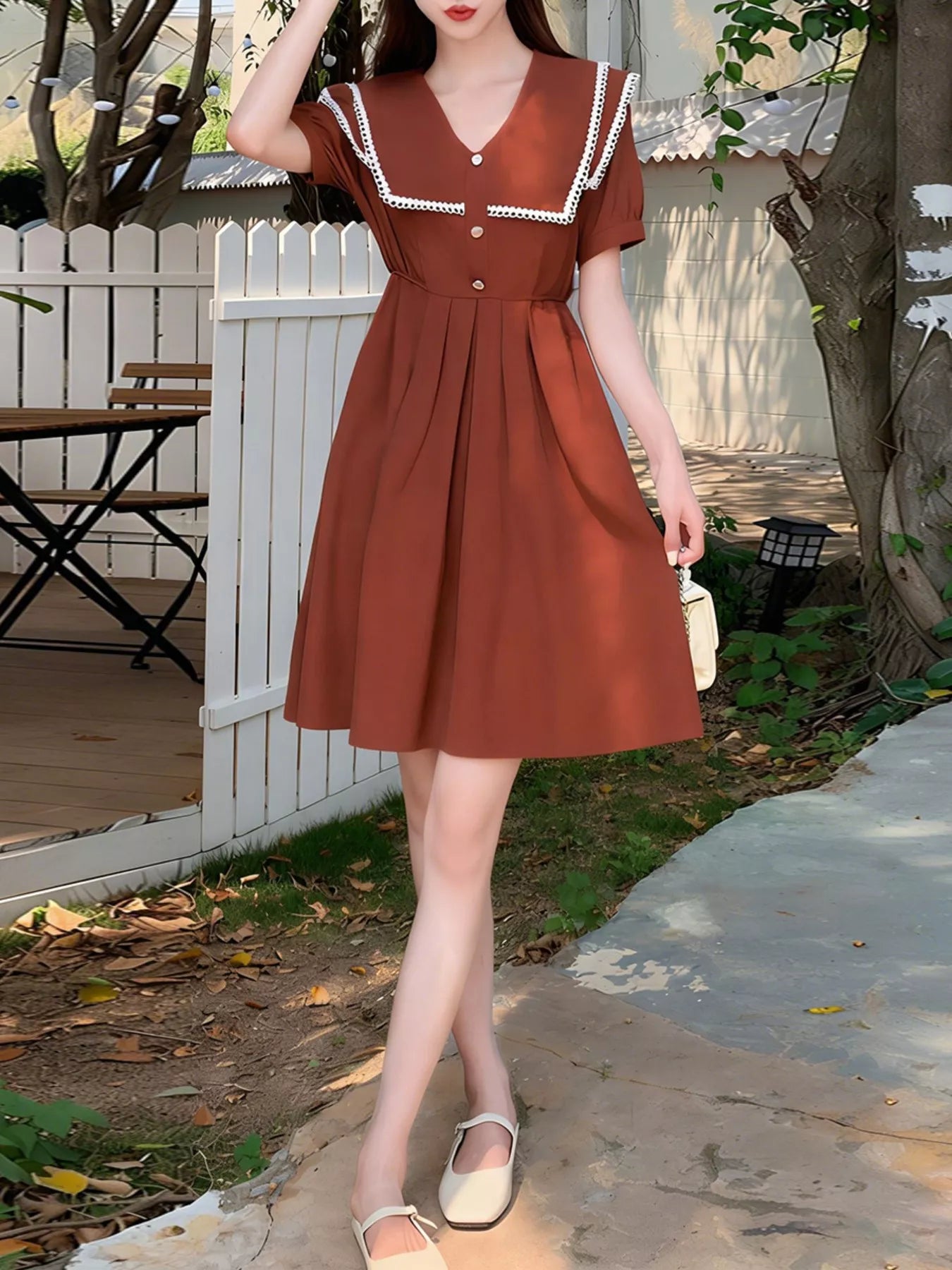 Sailor Collar Pleated Dress